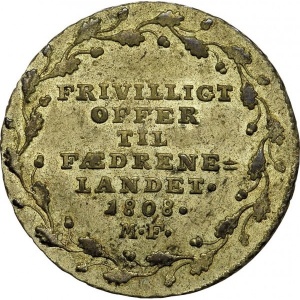 Реверс монеты Дания, ⅙ ригсдалера, 1808, Offer Mark