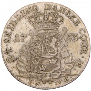 Реверс монеты Дания, 24 скиллинга, 1750-1764
