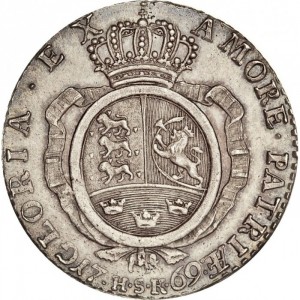 Реверс монеты Дания, ½ спесие далера, 1769