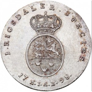 Реверс монеты Дания, 1 спесие далер, 1795-1801