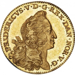Аверс монеты Дания, 1 дукат, 1753-1756