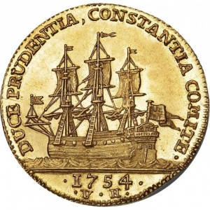 Реверс монеты Дания, 1 дукат, 1753-1756
