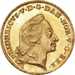 Аверс монеты Дания, 12 марок, 1757-1765