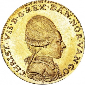 Аверс монеты Дания, 12 марок, 1771