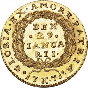Реверс монеты Дания, 12 марок, 1771