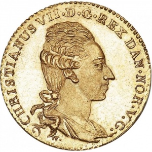 Аверс монеты Дания, 12 марок, 1781-1785