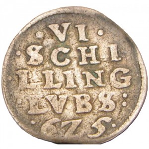 Реверс монеты Дания, 6 любских скиллинга, 1625
