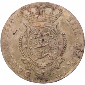 Реверс монеты Дания, 4 датские марки, 1694-1696