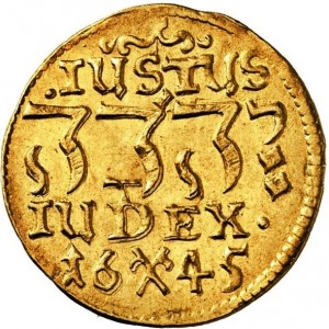 Реверс монеты Дания, 1 дукат, 1645