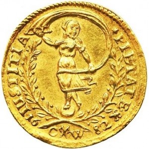 Реверс монеты Дания, 1 дукат, 1682
