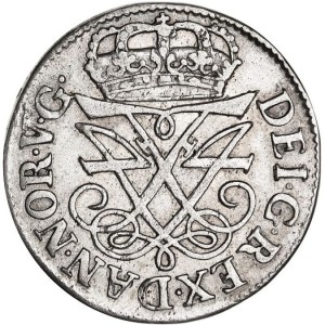 Аверс монеты Дания, 12 скиллингов, 1710-1711