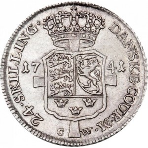 Реверс монеты Дания, 24 скиллинга, 1732-1743