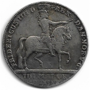 Аверс монеты Дания, 1 крона, 1723