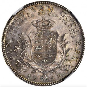 Реверс монеты Дания, 1 крона, 1748