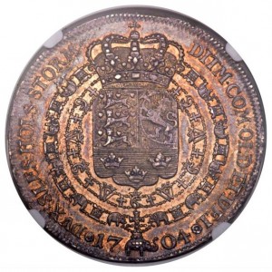 Реверс монеты Дания, 1 спесие далер, 1704