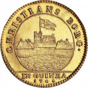 Реверс монеты Дания, 1 дукат, 1704