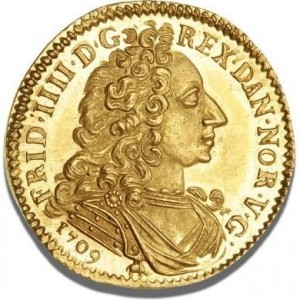 Аверс монеты Дания, 1 дукат, 1708-1709