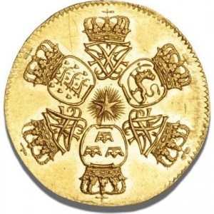 Реверс монеты Дания, 1 дукат, 1708-1709