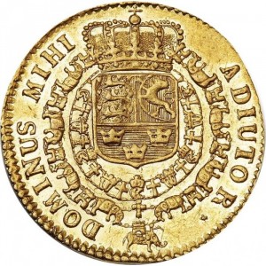 Реверс монеты Дания, 1 дукат, 1709-1726
