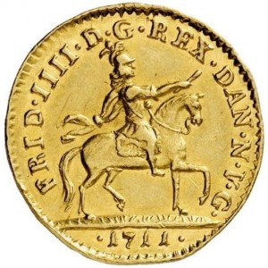 Аверс монеты Дания, 1 дукат, 1710-1711