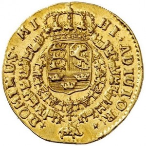 Реверс монеты Дания, 1 дукат, 1710-1711