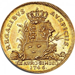 Реверс монеты Дания, 1 дукат, 1746