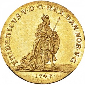 Аверс монеты Дания, 1 дукат, 1747