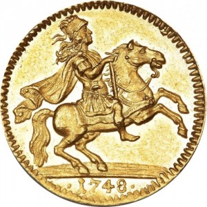 Реверс монеты Дания, 1 дукат, 1748