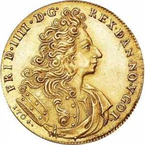 Аверс монеты Дания, 2 дуката, 1701-1704