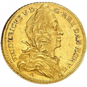 Аверс монеты Дания, 2 дуката, 1746