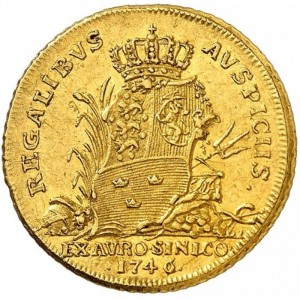 Реверс монеты Дания, 2 дуката, 1746