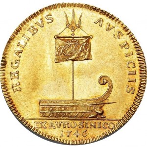 Реверс монеты Дания, 2 дуката, 1746