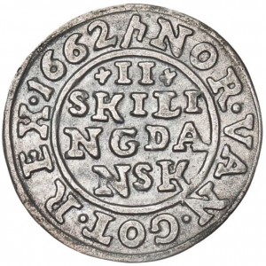 Реверс монеты Дания, 2 скиллинга, 1657-1664