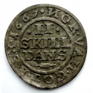 Реверс монеты Дания, 2 скиллинга, 1667-1670