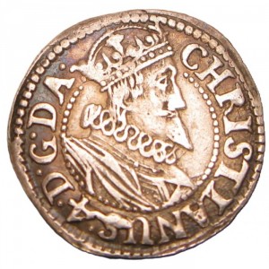 Аверс монеты Дания, 6 скиллингов, 1628-1629, Коронованный бюст на аверсе