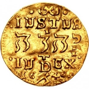 Реверс монеты Дания, ¼ дуката, 1646-1648