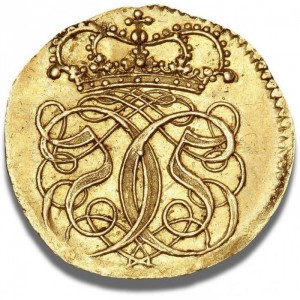 Аверс монеты Дания, ¼ дуката, 1675