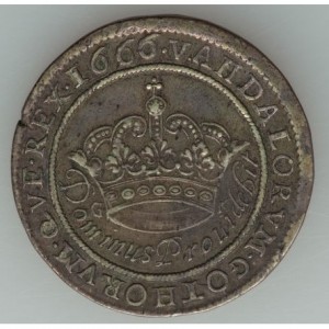 Реверс монеты Дания, 2 марки, 1665-1667