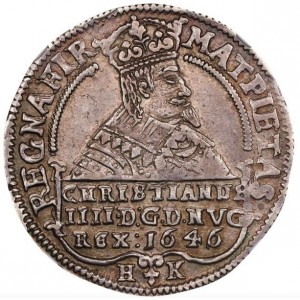 Аверс монеты Дания, ½ спесие далера, 1646