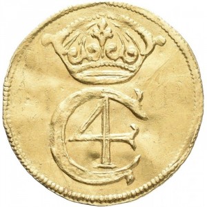 Аверс монеты Дания, ½ дуката, 1647, Монограмма на аверсе