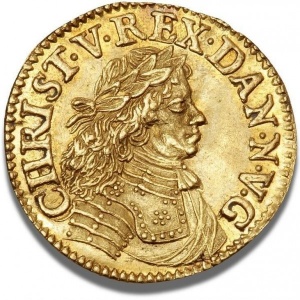 Аверс монеты Дания, ½ дуката, 1675