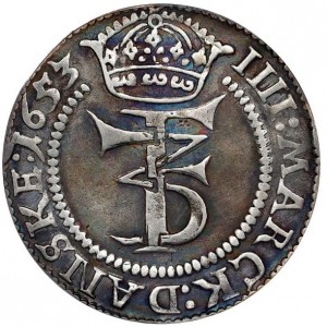 Аверс монеты Дания, 1 крона, 1652-1653