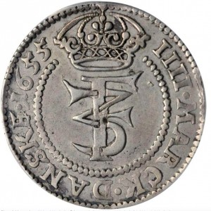 Аверс монеты Дания, 1 крона, 1653-1661