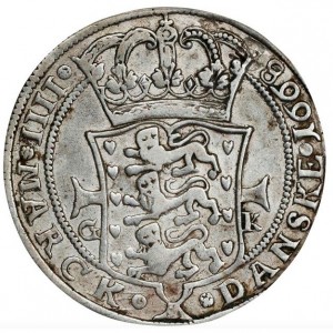 Реверс монеты Дания, 1 крона, 1666-1669