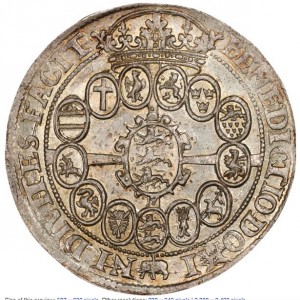 Реверс монеты Дания, 1 спесие далер, 1624-1634