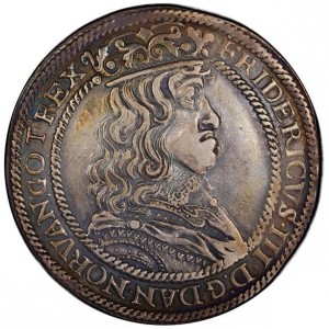Аверс монеты Дания, 1 спесие далер, 1655-1656