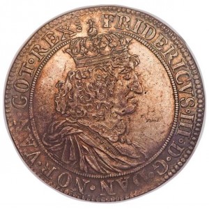 Аверс монеты Дания, 1 спесие далер, 1657-1661