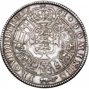 Реверс монеты Дания, 1 спесие далер, 1661-1662