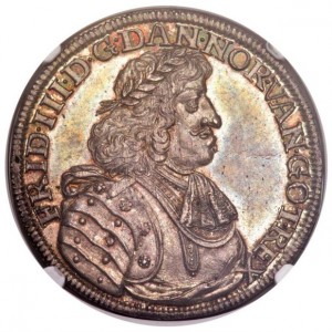 Аверс монеты Дания, 1 спесие далер, 1667, Короткое имя: "FRID III..."