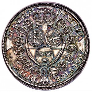 Реверс монеты Дания, 1 спесие далер, 1668